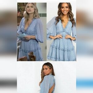 Flowy blue chiffon dress in XL